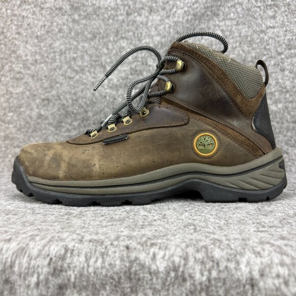 ✅Timberland White Ledge Mens 10M Waterproof Mid Hiking Boot Brown Leather Rugged - Picture 5 of 12